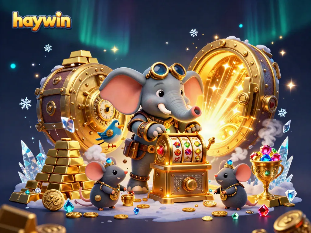 Engage with haywin's thrilling experience, featuring a steampunk elephant and exciting slot machine gaming.