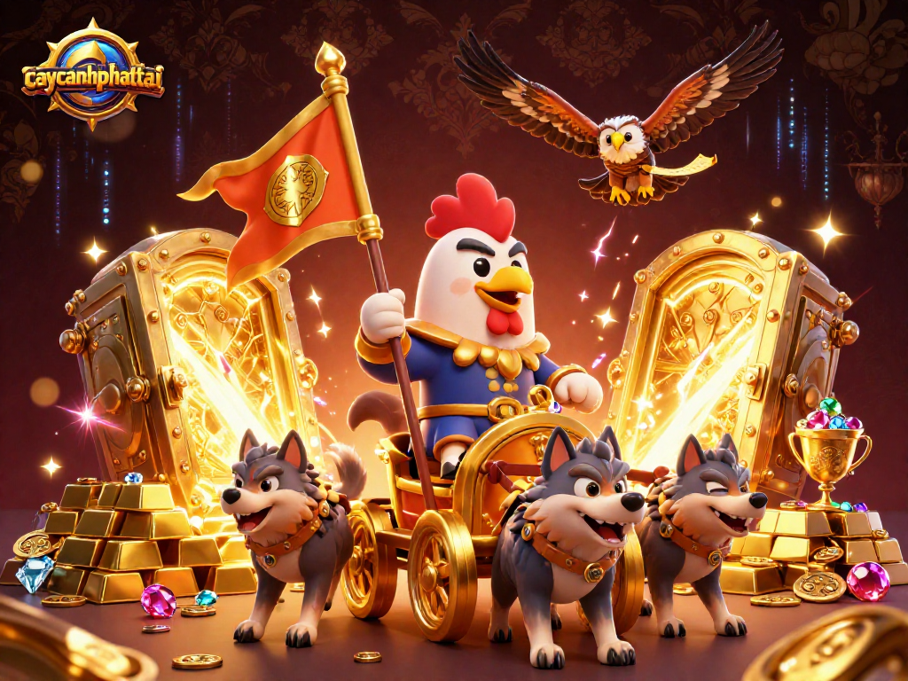 Win big with caycanhphattai as you uncover golden treasures in an exciting 3D casino illustration.