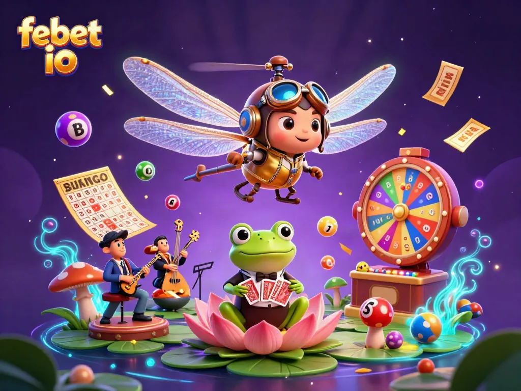 Experience the excitement of playing at febet io with vivid characters and colorful casino elements.