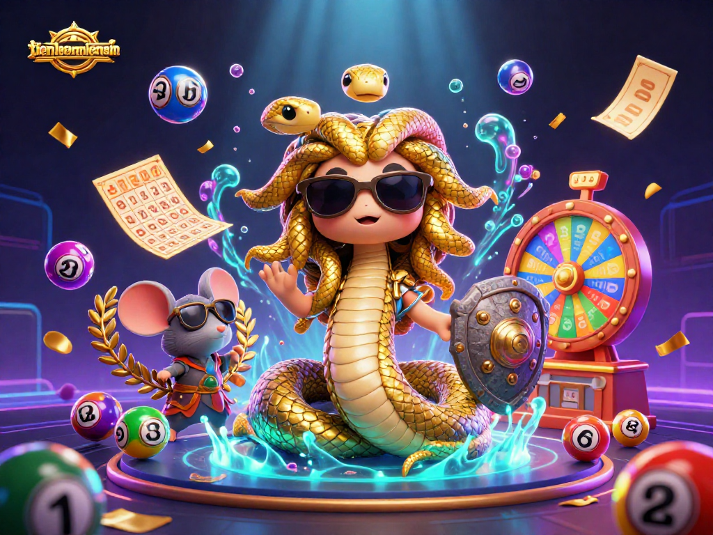 Engage with the game of tienlenmiennam through vibrant, dynamic lottery elements and characters.