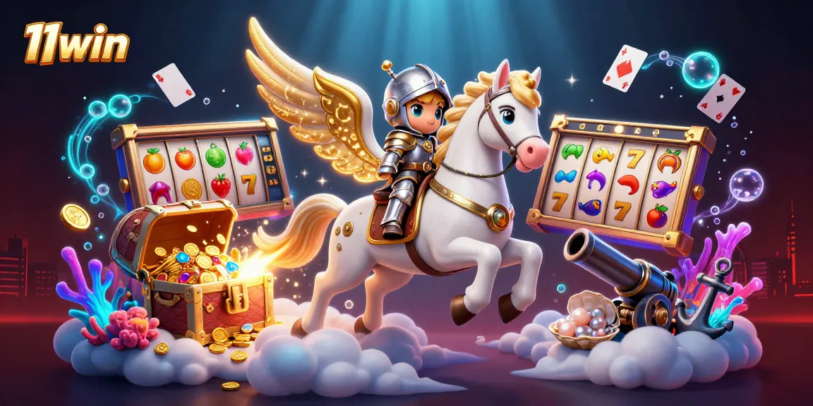 Engage in thrilling gameplay at 11win with vibrant celestial scenes and slot machine excitement.