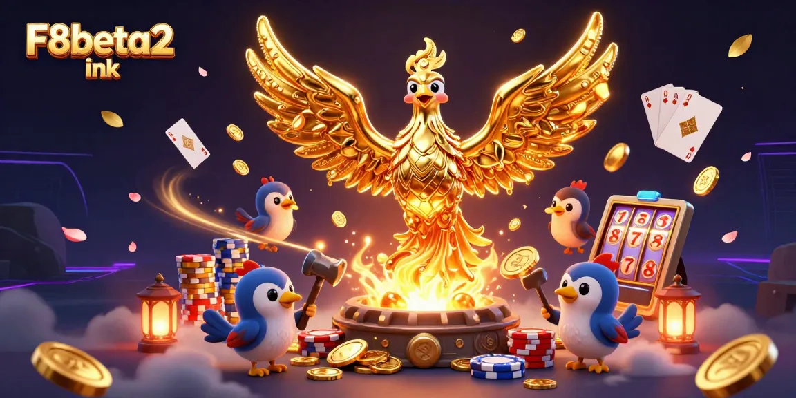 Experience the thrill of winning at F8beta2 ink with vibrant casino elements and golden treasures.