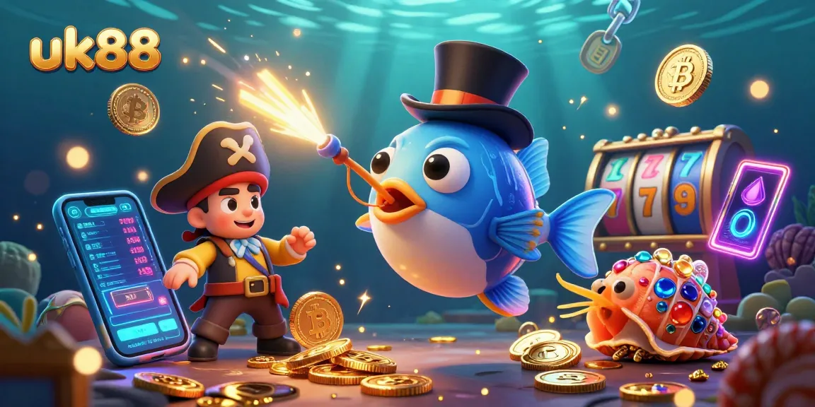 Engage with uk88's thrilling slot adventure featuring a glowing anglerfish and pirate shrimp!